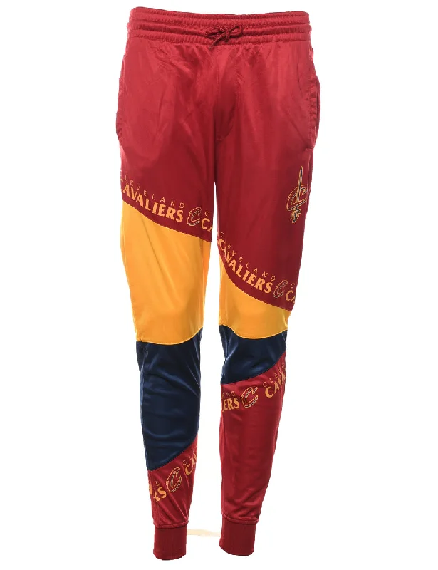 Versatile Comfort NBA Maroon, Black & Mustard Sporty Track Pants - W32 L29