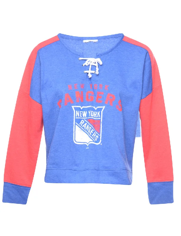 Loose Fit New Yourk Printed Sweatshirt - M