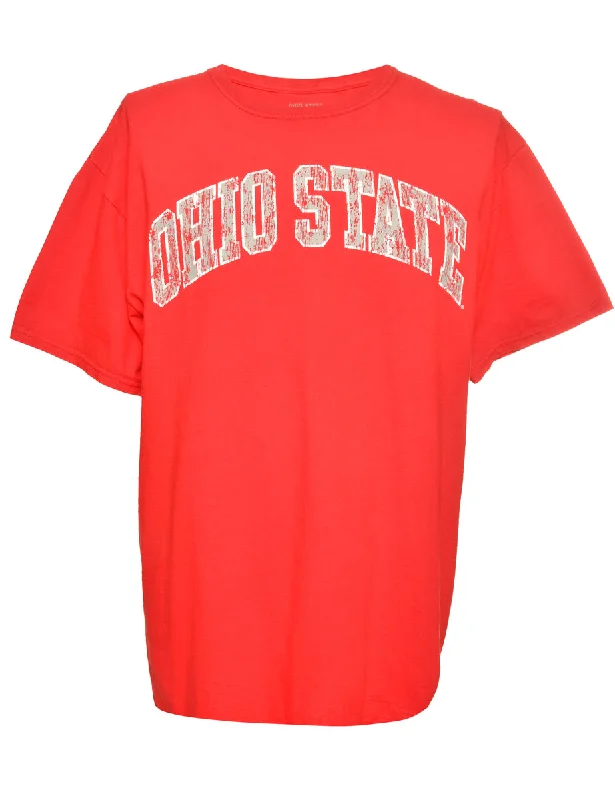 Mid-length Style Ohio State Printed T-shirt - L