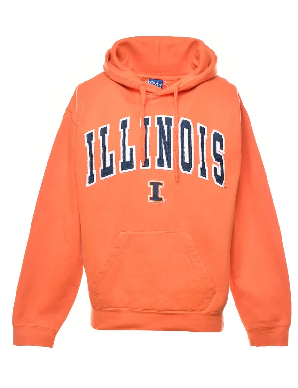 Comfortable Dresses Orange IllinoisPrinted Hoodie - M