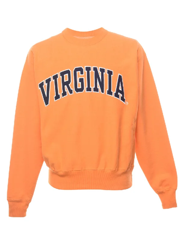 Summer Selection Orange Virginia Printed Sweatshirt - M