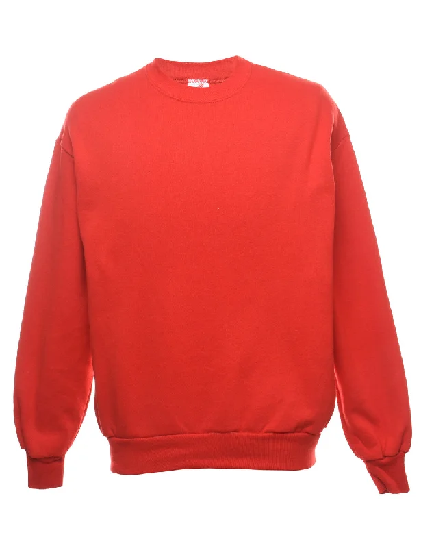 Lounge Chic Plain Red Classic Sweatshirt - L