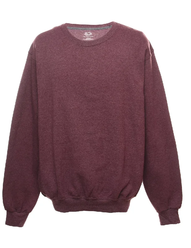 Elegant Temperament Plum Plain Classic Sweatshirt - L