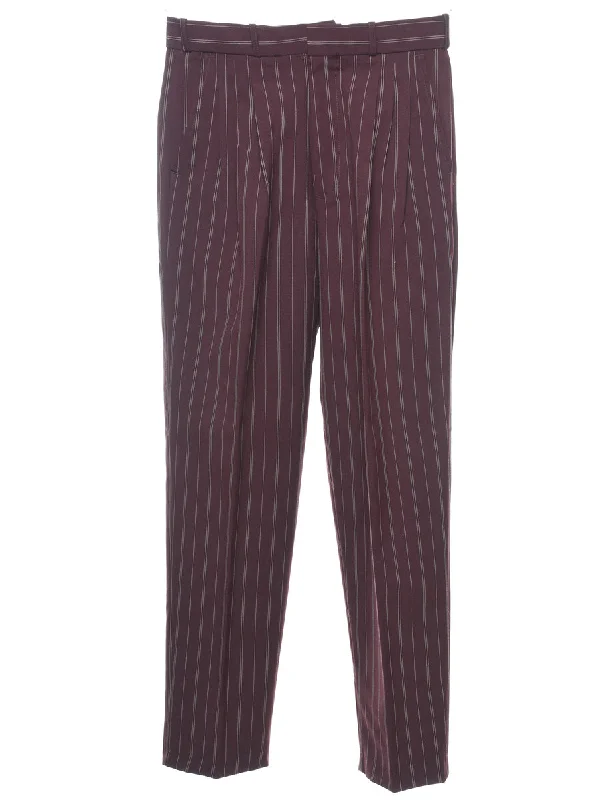 Wearable At Home Or Out Purple Pinstriped Trousers - W28 L29