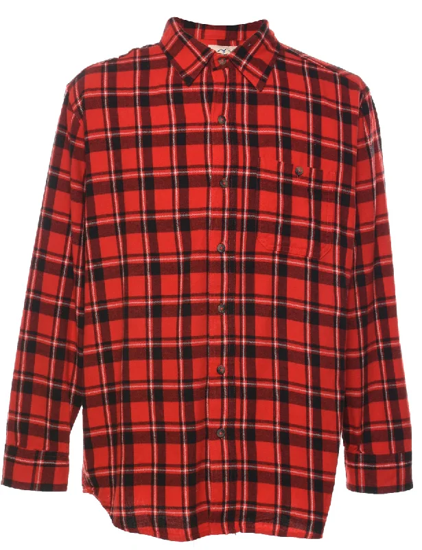 Celebrity Style Red & Black Checked Shirt - L