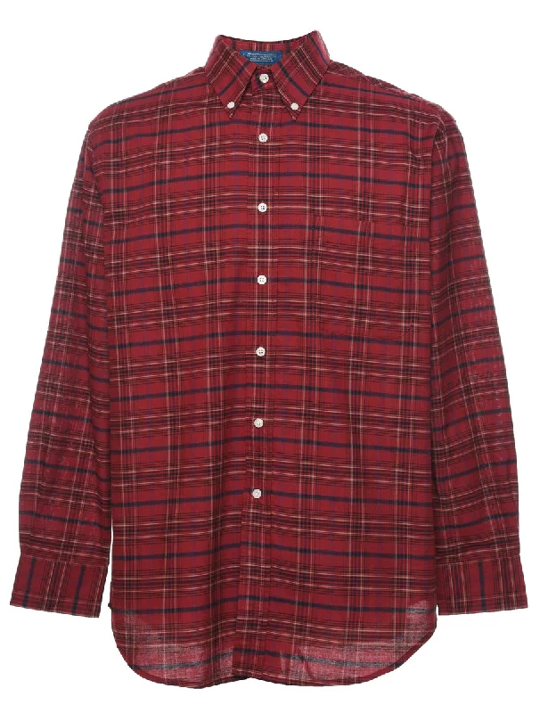 Cute Style Red Checked Shirt - M