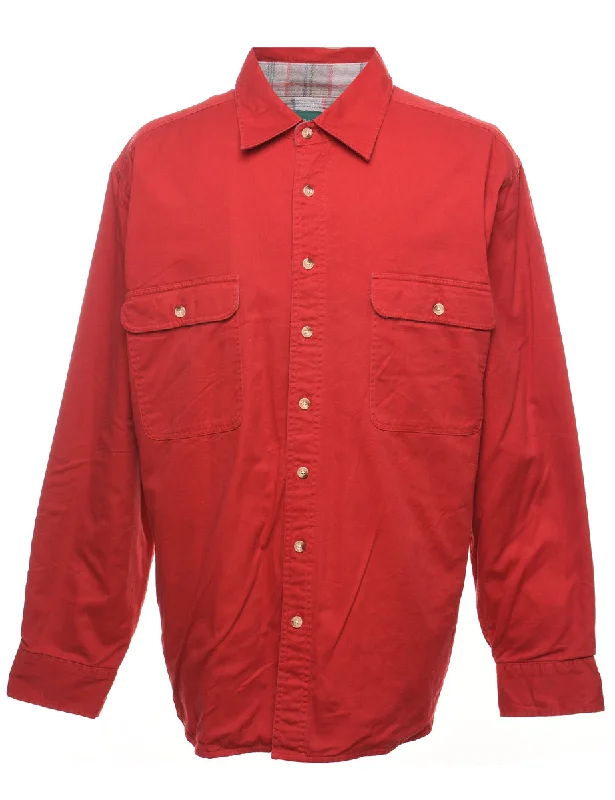 Smart Comfort Wear Red Classic Denim Shirt - L
