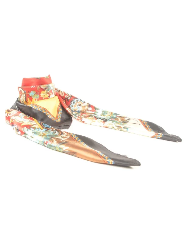 Timeless Outfits Red Floral Head Scarf - M