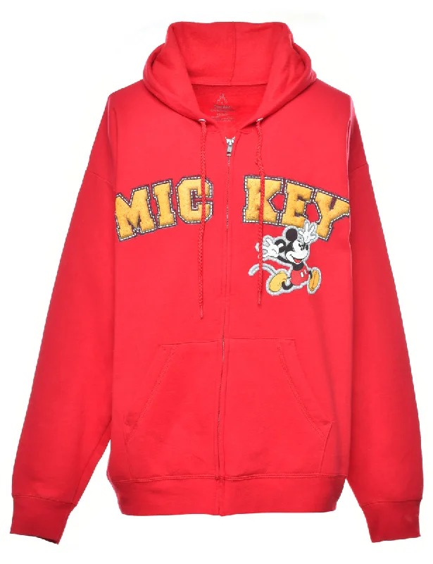 Relaxed Weekend Wear Red Mickey Cartoon Sweatshirt - L