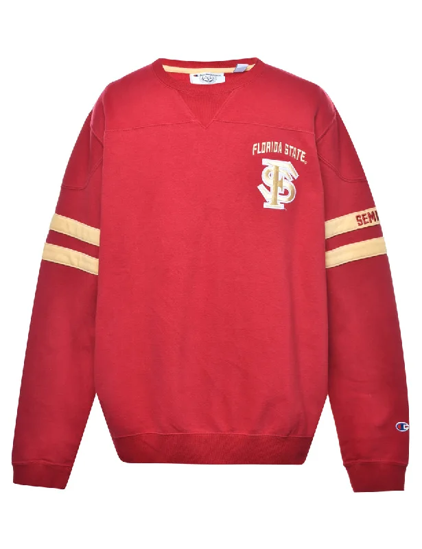 Casual Chic Wear Red Plain Sweatshirt - L