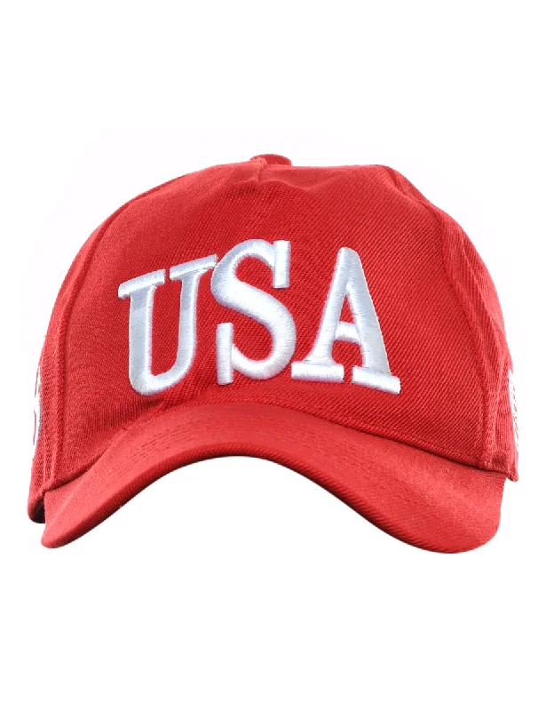 Personalized Design Red USA Embroidery Cap - XS