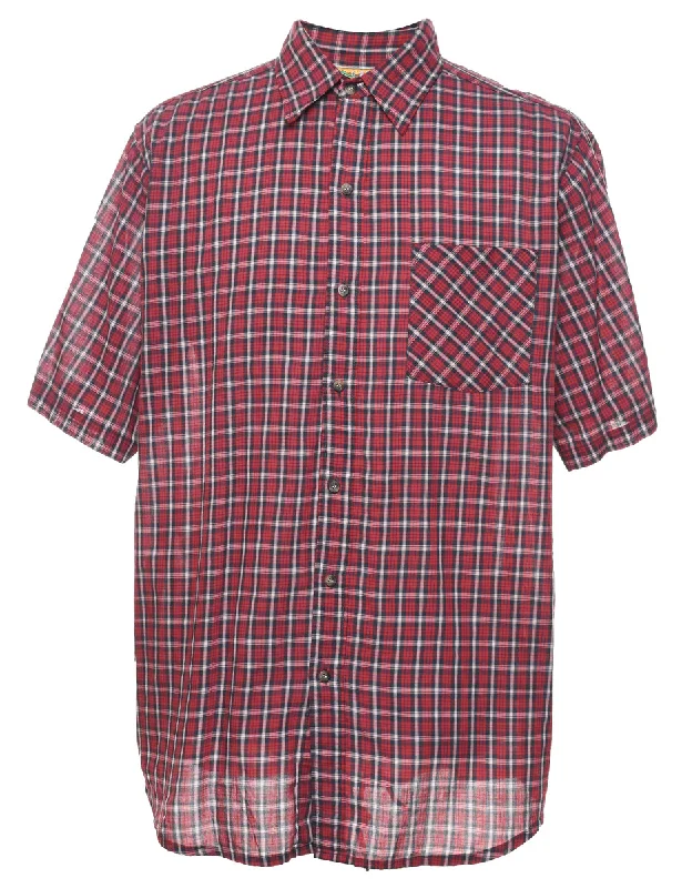 Cozy Fashion Trends Short Sleeve Checked Shirt - L