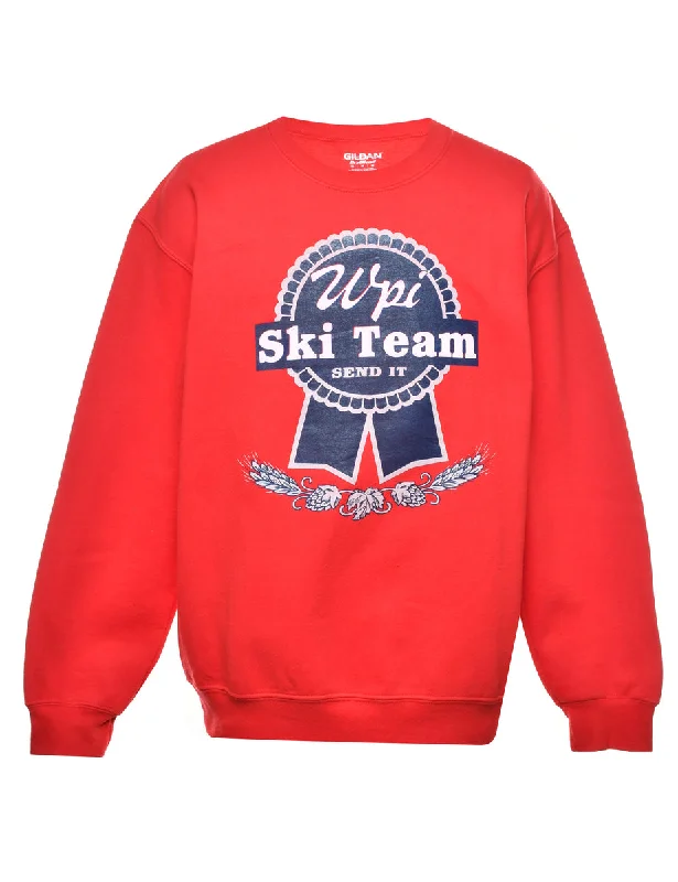 Free And Comfortable Ski Team Printed Sweatshirt - M