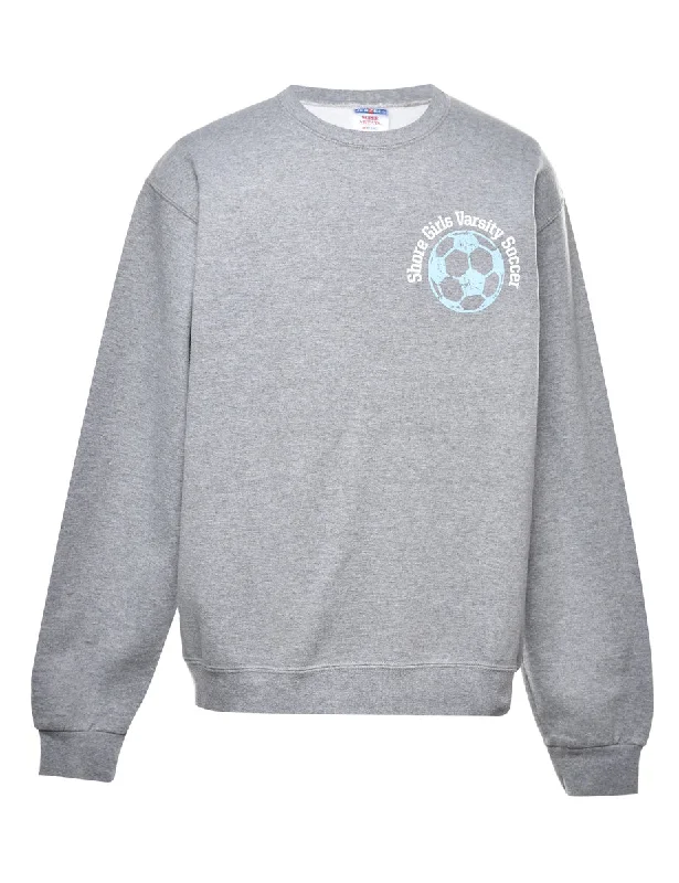 Sporty Elegance Soccer Printed Sweatshirt - M