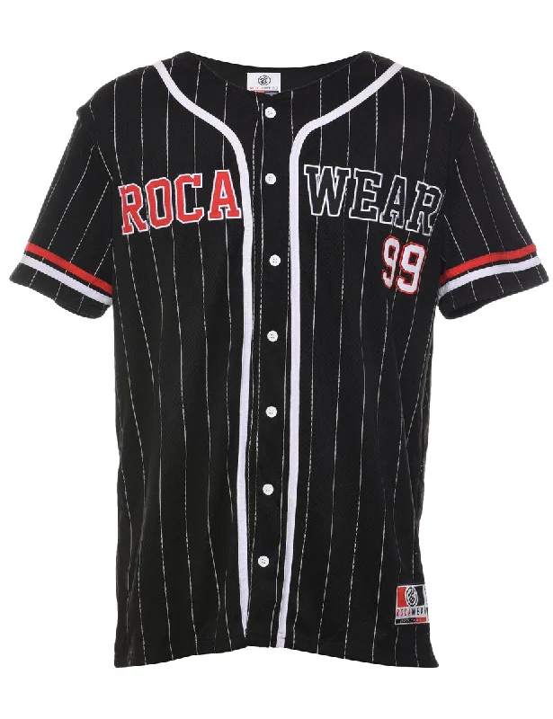 Unique Design Striped Rocawear Y2K Black, Red & White Jersey - L