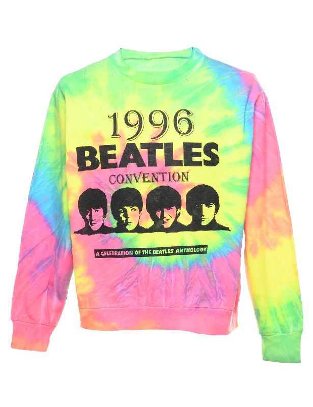 Comfortable Series Tie-dye Beatles Convention Multi-Colour Printed Sweatshirt - L