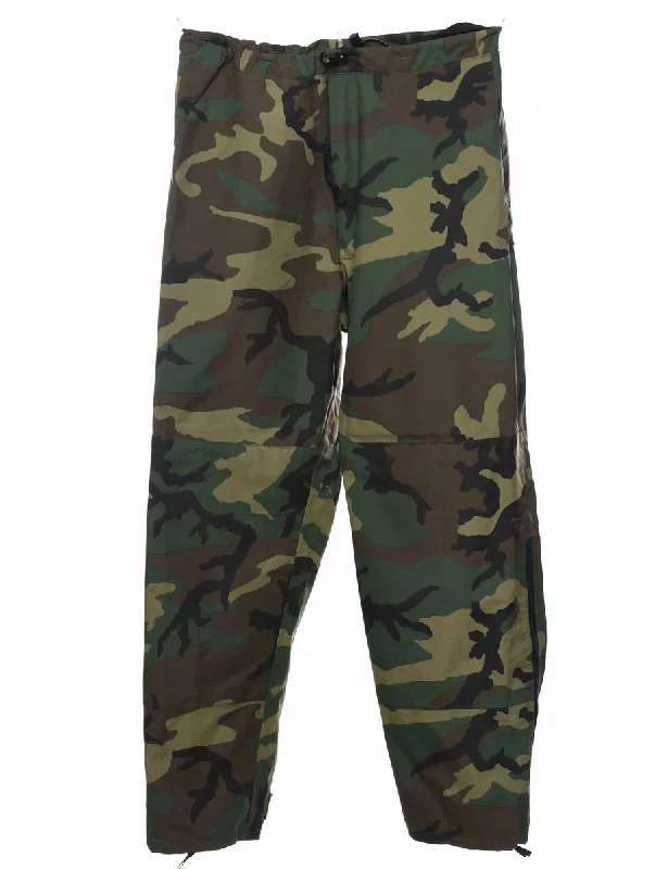 Sports And Leisure U.S Woodland Camouflage Print Cargo Trousers - W32 L30