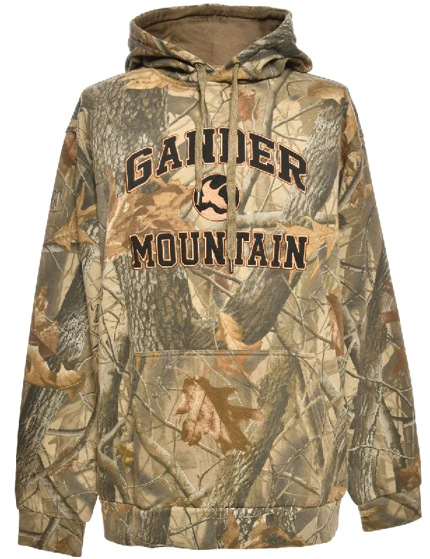 Double-sided Wear Woodland Printed Hoodie - M