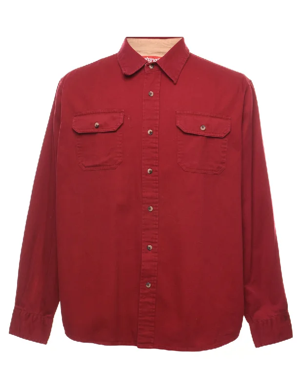Fashionable And Versatile Wrangler Maroon Shirt - L