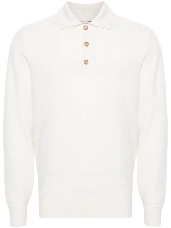 Retro Prints Waffle Knit Cashmere Polo Shirt
