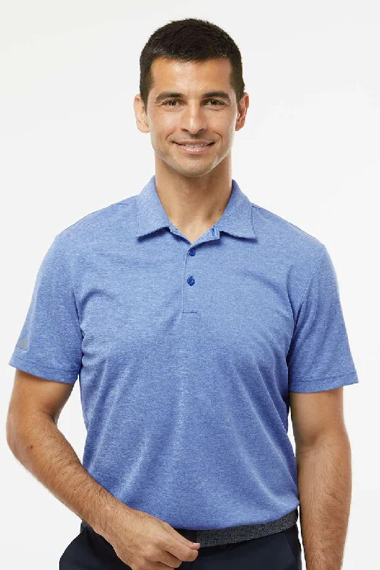 Casual And Casual Adidas Mens Heathered Short Sleeve Polo Shirt - Collegiate Royal Blue Melange Casual And Casual Adidas Mens Heathered Short Sleeve Polo Shirt - Collegiate Royal Blue Melange