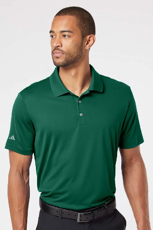 Wearable At Home Or Out Adidas Mens Performance UPF 50+ Short Sleeve Polo Shirt - Collegiate Green Wearable At Home Or Out Adidas Mens Performance UPF 50+ Short Sleeve Polo Shirt - Collegiate Green