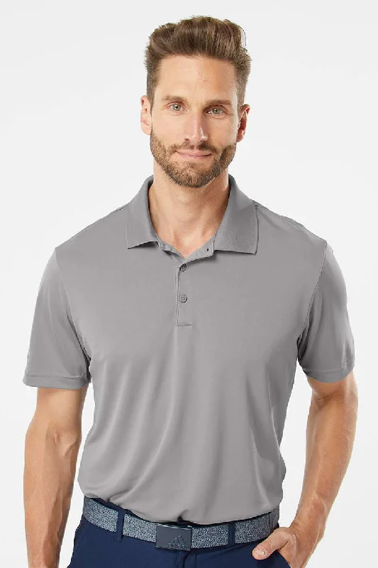 Elegant Tailoring Adidas Mens Performance UPF 50+ Short Sleeve Polo Shirt - Grey