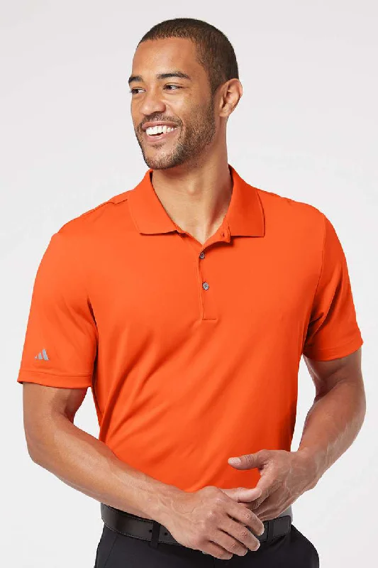 Classic Series Adidas Mens Performance UPF 50+ Short Sleeve Polo Shirt - Orange