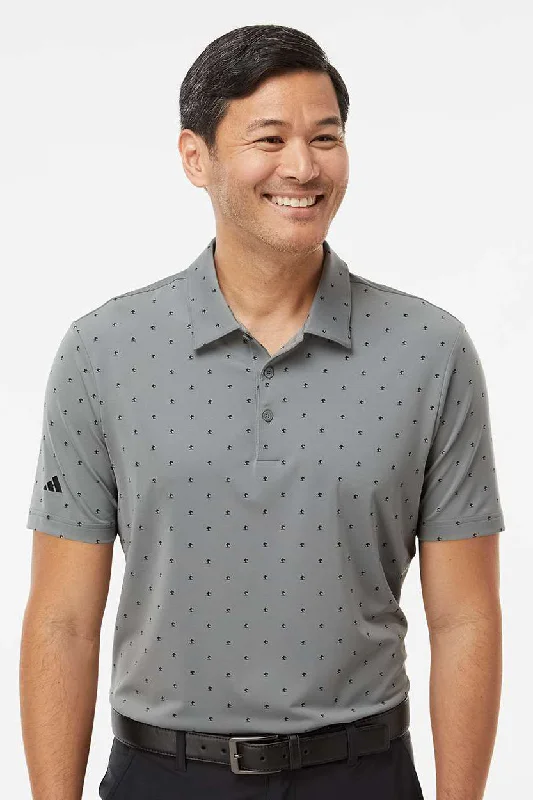 Fashionable And Versatile Adidas Mens Pine Tree Moisture Wicking Short Sleeve Polo Shirt - Grey/Black Fashionable And Versatile Adidas Mens Pine Tree Moisture Wicking Short Sleeve Polo Shirt - Grey/Black