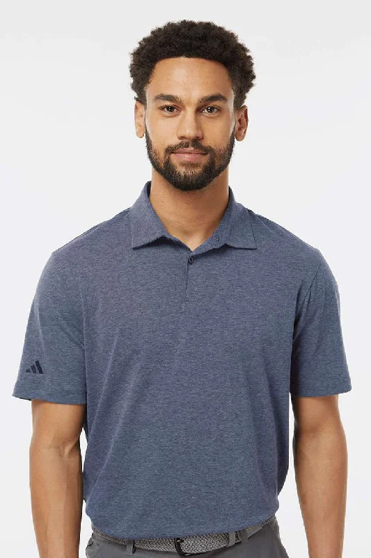 Street Fashion Adidas Mens Short Sleeve Polo Shirt - Collegiate Navy Blue Melange