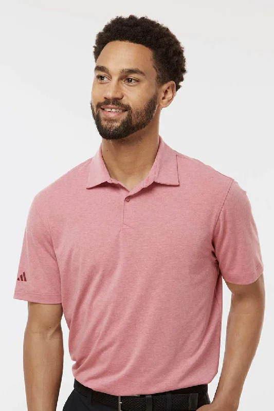 Cool Summer Adidas Mens Short Sleeve Polo Shirt - Pink Strata Melange