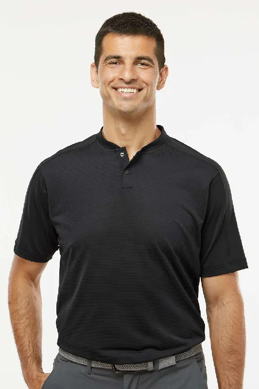 Design Perception Adidas Mens Sport Collar Short Sleeve Polo Shirt - Black