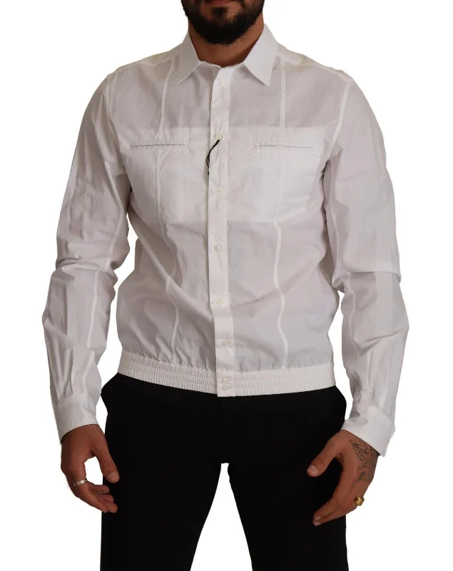 Urban Sense Dolce & Gabbana White Cotton Button Down Men Collared Men's Shirt