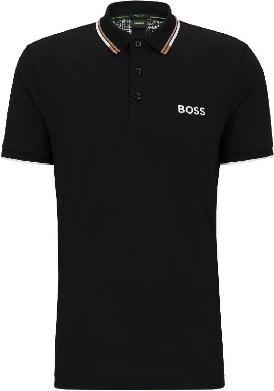 Elegant Temperament Hugo Boss Men's Paddy Pro Short Sleeve Polo Shirt, Black Soil