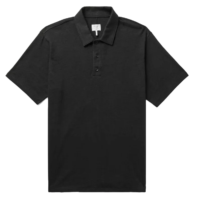 Fresh And Simple Rag & Bone Men's Solid Black Classic Flame Polo Shirt Short Sleeve T-Shirt Fresh And Simple Rag & Bone Men's Solid Black Classic Flame Polo Shirt Short Sleeve T-Shirt