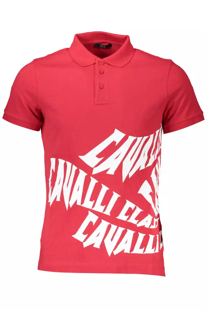 Fashion Design Cavalli Class Red Cotton Men Polo Men's Shirt