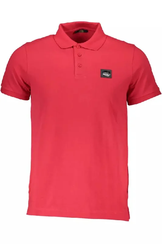 Autumn Selection Cavalli Class Red Cotton Men Polo Men's Shirt