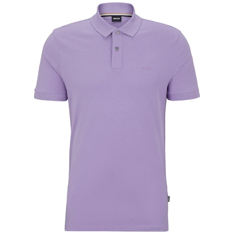 Trendy And Casual Hugo Boss Men's Pallas Short Sleeve Pique Polo Shirt, Lavender Cream Trendy And Casual Hugo Boss Men's Pallas Short Sleeve Pique Polo Shirt, Lavender Cream