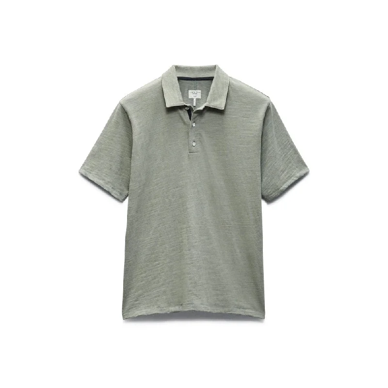 Street Charm Rag & Bone Men's Classic Flame Polo Shirt, Dark Mint