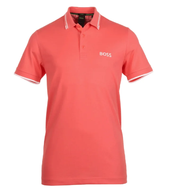 Personalized Design Hugo Boss Men's Paddy Pro Short Sleeve Polo Shirt, Open Red