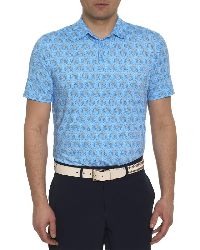Unique Prints Robert Graham Iron Skull Knit Polo Shirt