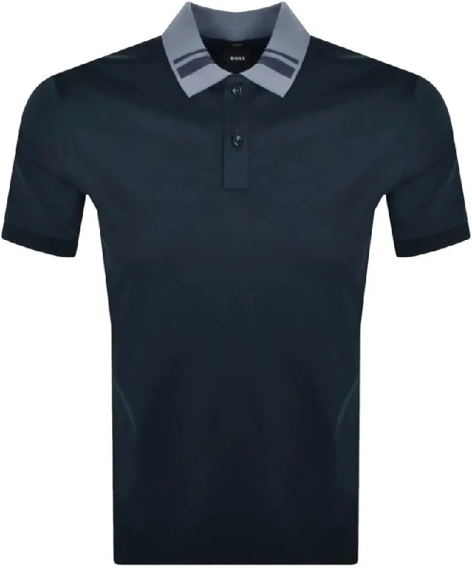 Minimal Style Hugo Boss Men's Phillipson 117 Short Sleeve Polo, Navy