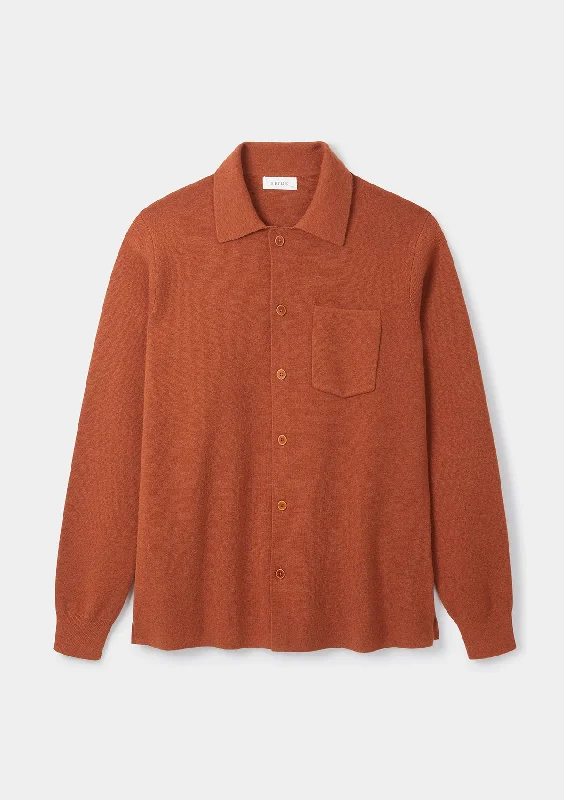 Urban Design Sense Burnt Orange Merino Knit Polo