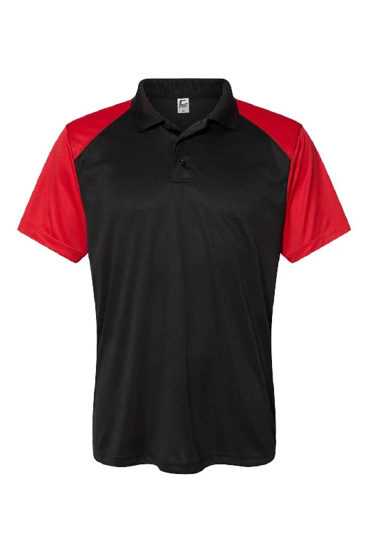 Comfortable And Simple C2 Sport Mens Moisture Wicking Short Sleeve Polo Shirt - Black/Red Comfortable And Simple C2 Sport Mens Moisture Wicking Short Sleeve Polo Shirt - Black/Red