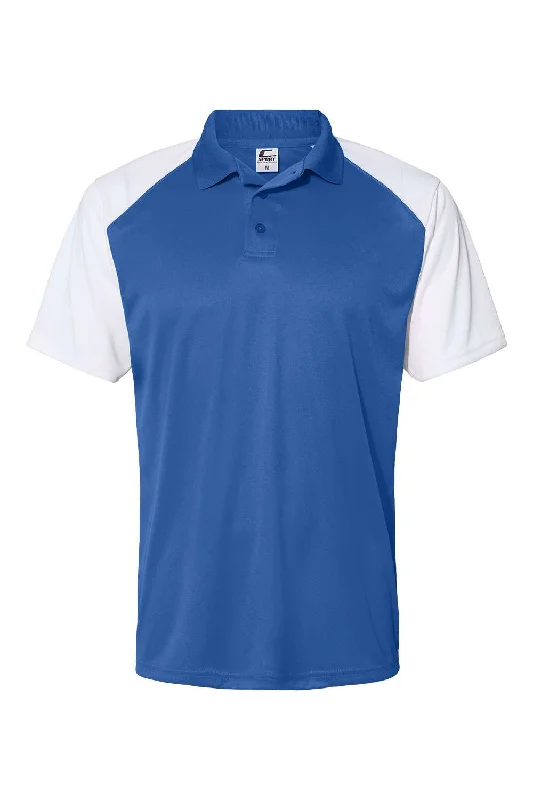 Trendy Traveler C2 Sport Mens Moisture Wicking Short Sleeve Polo Shirt - Royal Blue/White Trendy Traveler C2 Sport Mens Moisture Wicking Short Sleeve Polo Shirt - Royal Blue/White