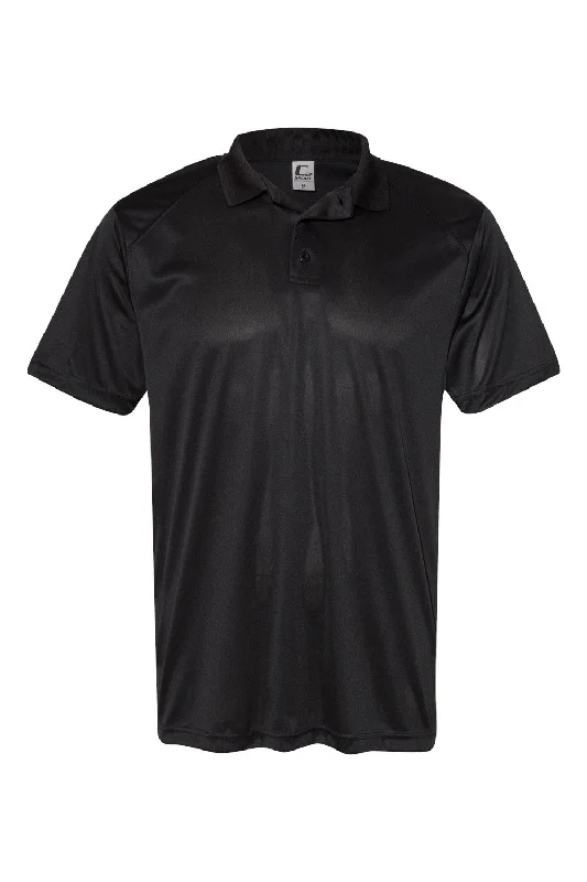 Casual Style C2 Sport Mens Utility Moisture Wicking Short Sleeve Polo Shirt - Black