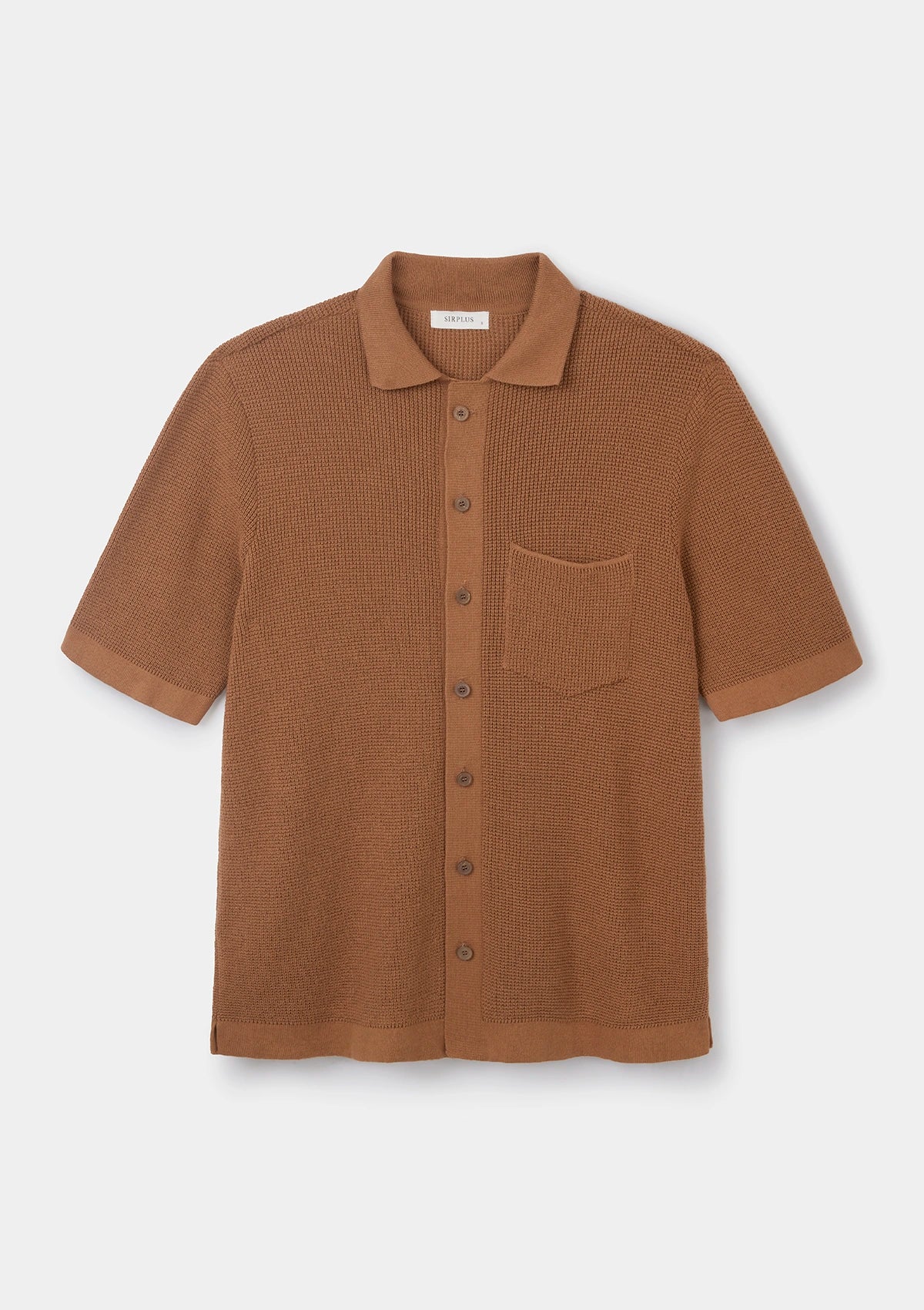 Relaxed Style Caramel Waffle Knit Polo