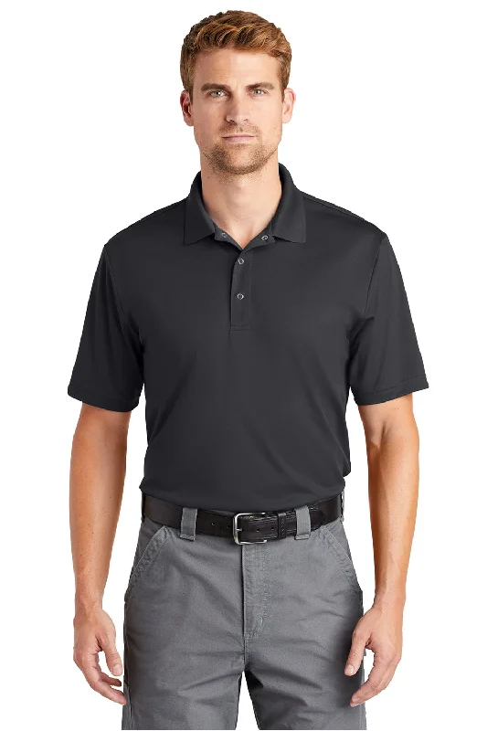 Mid-length Style CornerStone Mens Gripper Moisture Wicking Short Sleeve Polo Shirt - Iron Grey Mid-length Style CornerStone Mens Gripper Moisture Wicking Short Sleeve Polo Shirt - Iron Grey