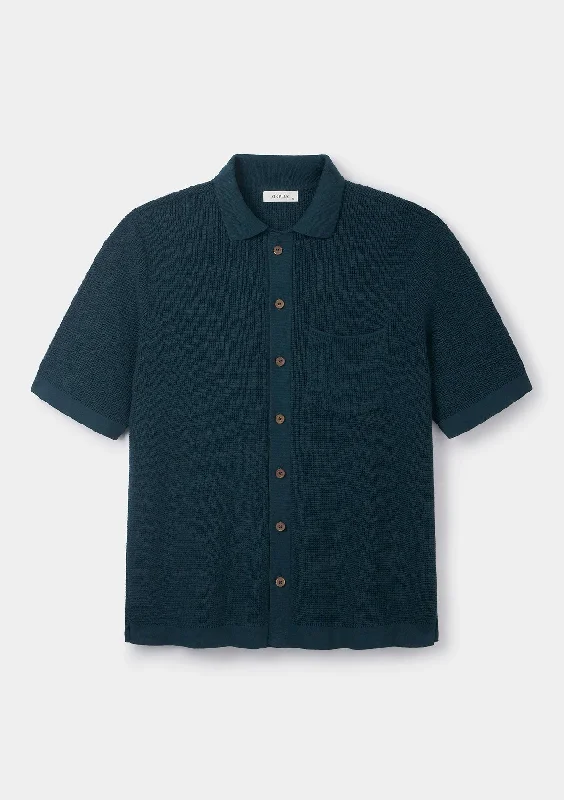 Stylish Comfort Teal Waffle Knit Polo