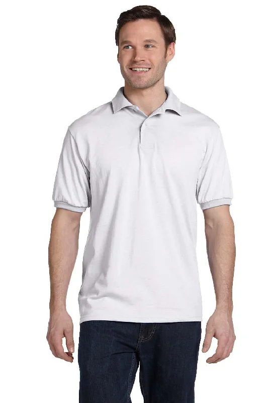 Warm Chic Outfits Hanes Mens EcoSmart Short Sleeve Polo Shirt - White